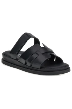 Ciabatte nere in vera pelle con strappo in velcro 1456531-PITTARELLO FOCUS Hot