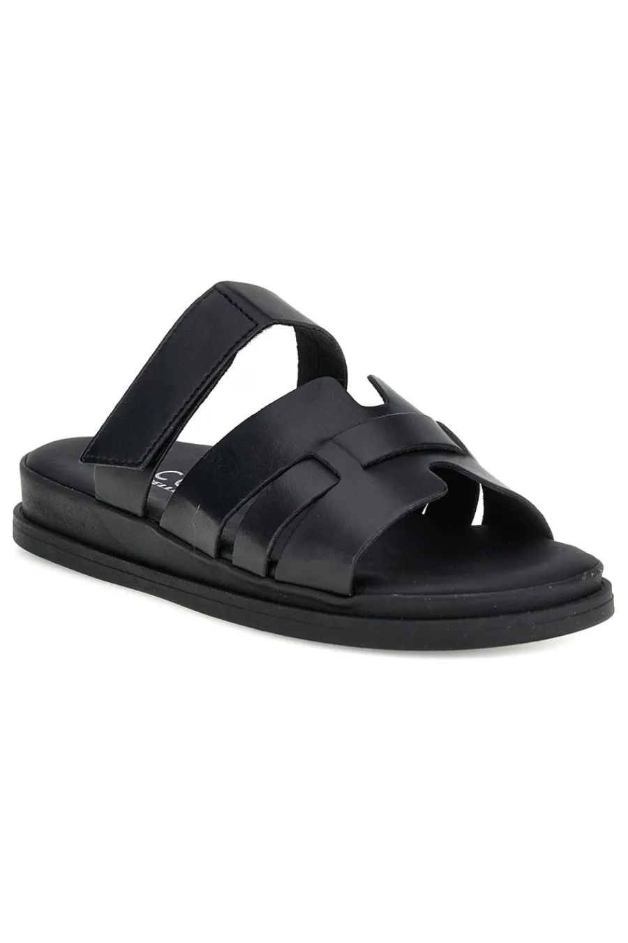 Ciabatte nere in vera pelle con strappo in velcro 1456531-PITTARELLO FOCUS Hot