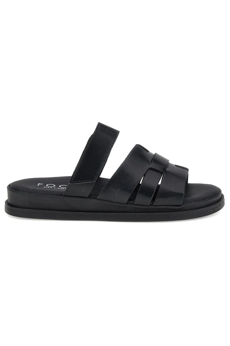 Ciabatte nere in vera pelle con strappo in velcro 1456531-PITTARELLO FOCUS Hot