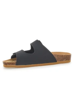Ciabatte Nere Made In Italy Con Sottopiede In Vera Pelle 26411-BIO UP Clearance