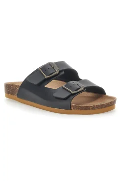 Ciabatte Nere Made In Italy Con Cinturini Regolabili 25403-BIO UP New