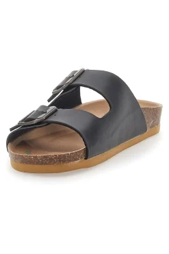 Ciabatte Nere Made In Italy Con Cinturini Regolabili 25403-BIO UP New