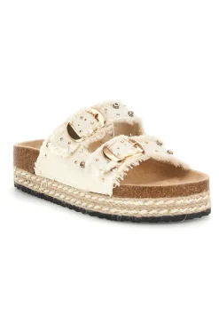 Ciabatte Panna con borchie e brillantini Me & me 12502-ME u0026 ME