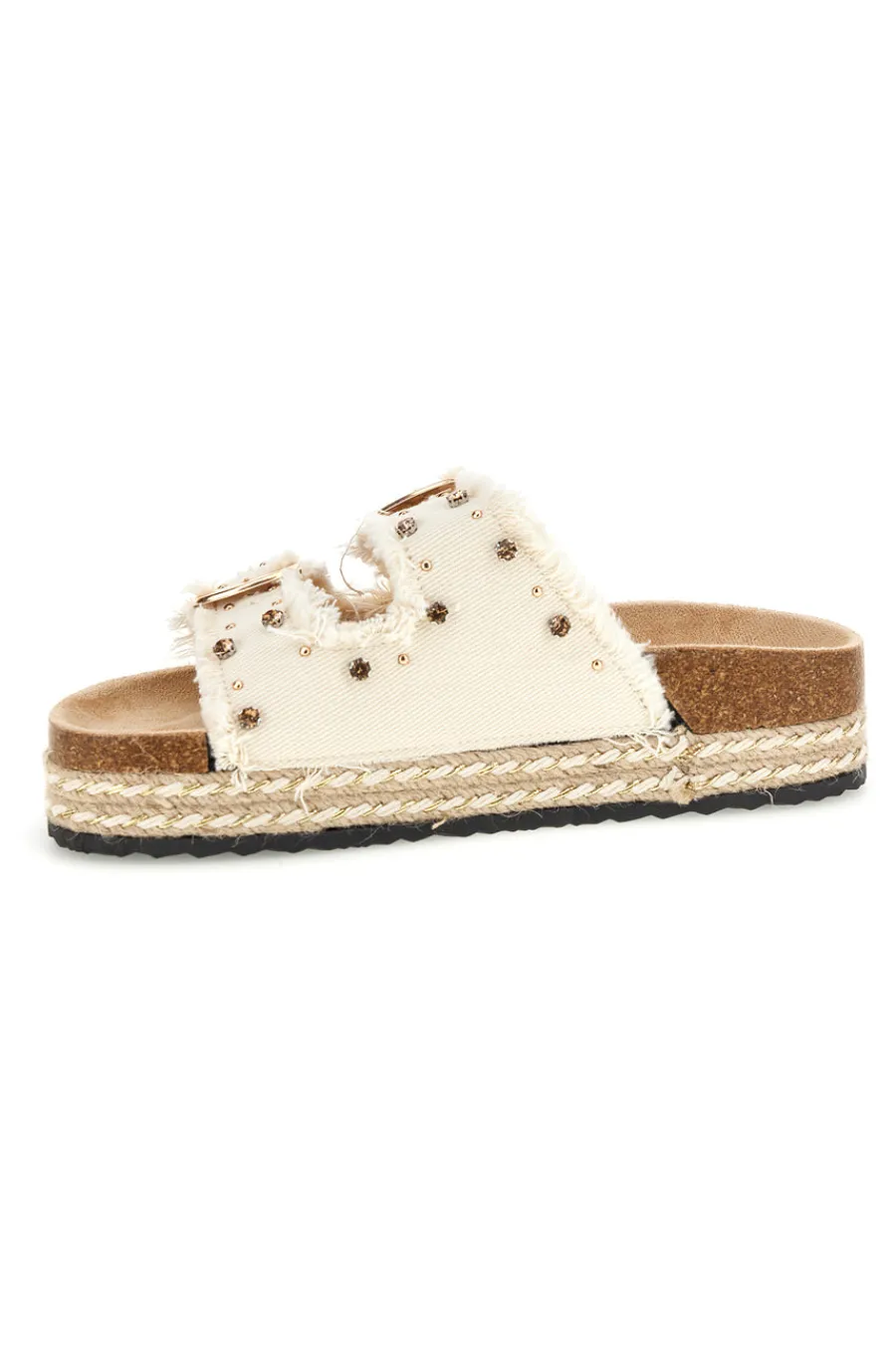 Ciabatte Panna con borchie e brillantini Me & me 12502-ME u0026 ME