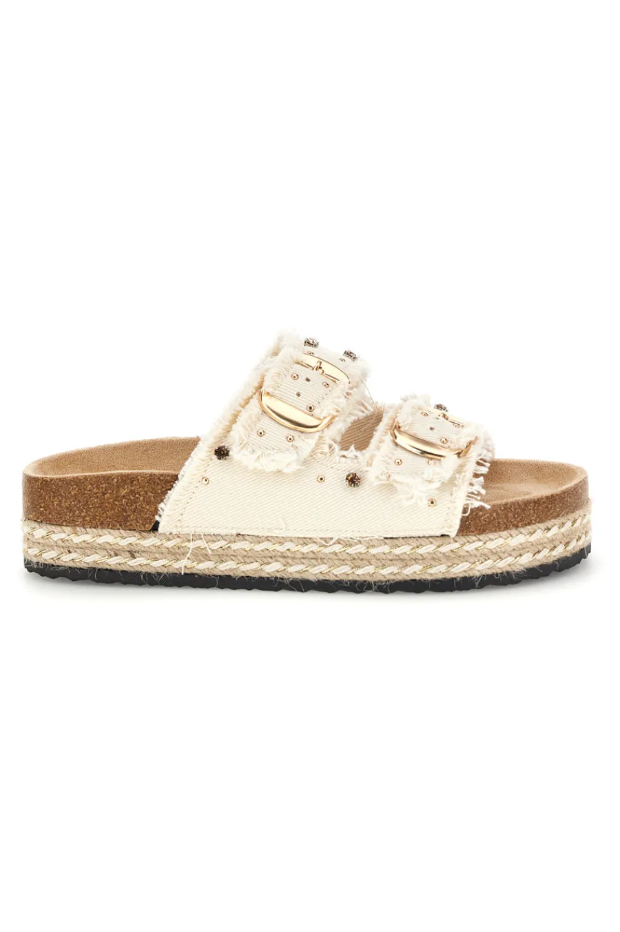 Ciabatte Panna con borchie e brillantini Me & me 12502-ME u0026 ME