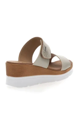 Ciabatte Perla con Zeppa A Contrasto Bianca e Velcro Regolabile 11073143-PLOCADI New