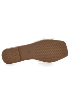 Ciabatte Piatte Bianche a Fascia con Fibbia PRE5413-MON DIEU Hot