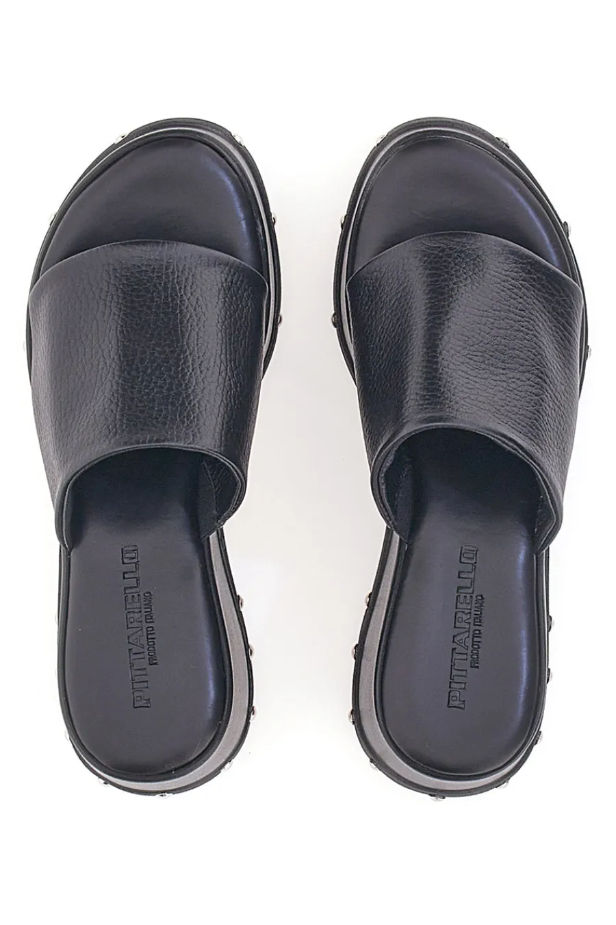 Ciabatte Platform Nere in Pelle 5765-PITTARELLO Outlet