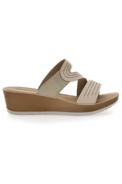Ciabatte Platino con Zeppa e Strass 18 RN-INBLU Hot