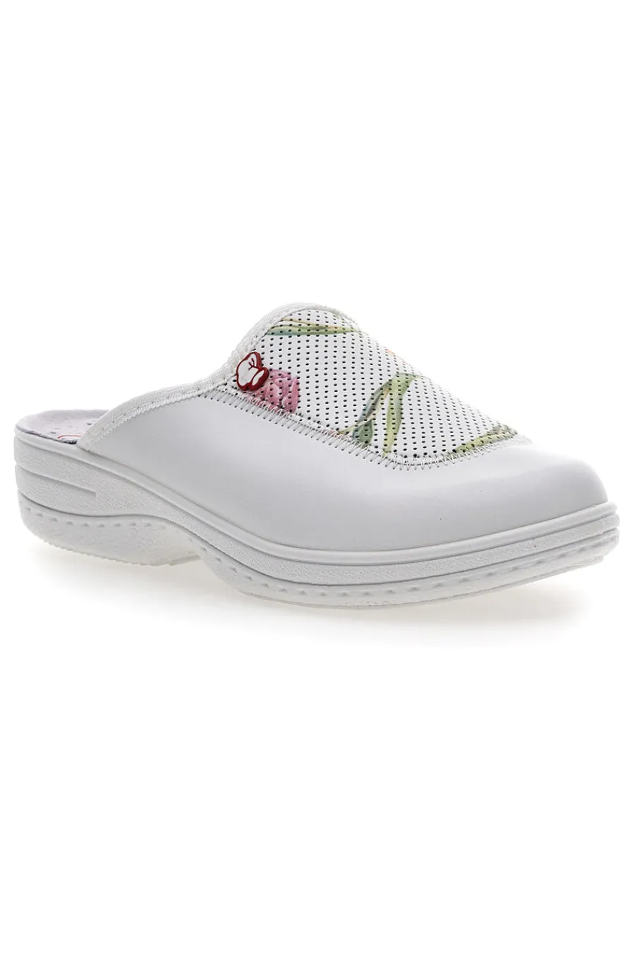 Ciabatte professionali bianche con ricamo floreale The 5533-MRS CHEF Hot