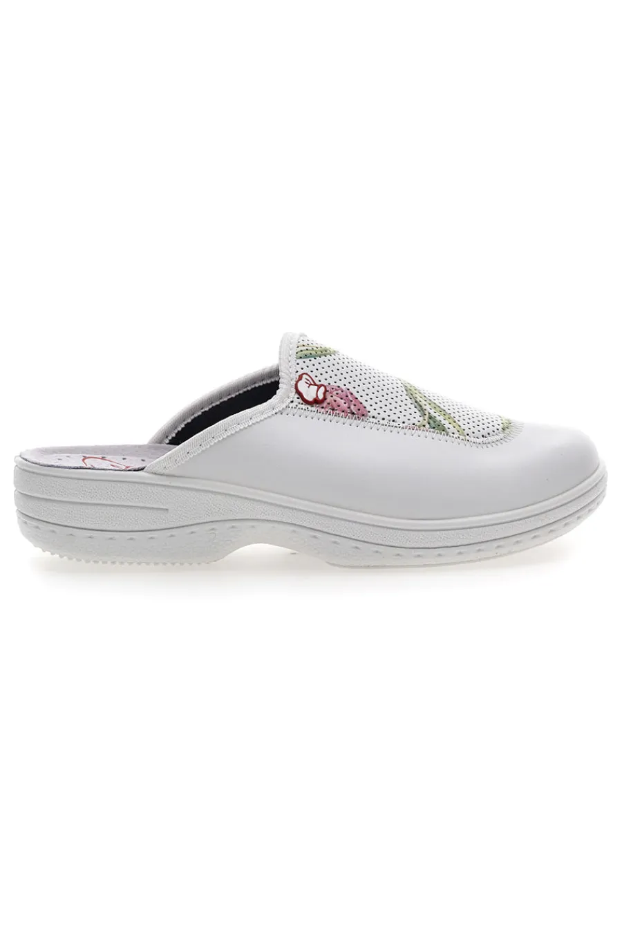 Ciabatte professionali bianche con ricamo floreale The 5533-MRS CHEF Hot
