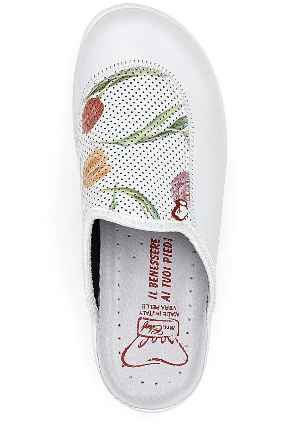 Ciabatte professionali bianche con ricamo floreale The 5533-MRS CHEF Hot