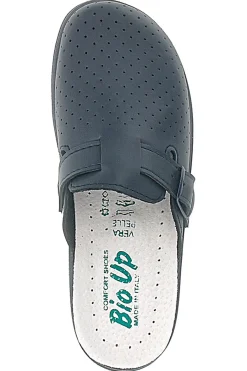 Ciabatte professionali blu con fibbia e sottopiede in vera pelle 728-BIO UP Sale