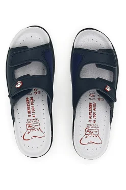 Ciabatte Professionali In Vera pelle blu Made in Italy 1781-MRS CHEF Discount