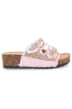 Ciabatte platform con perline multicolor APY66-DAME ROSE Hot