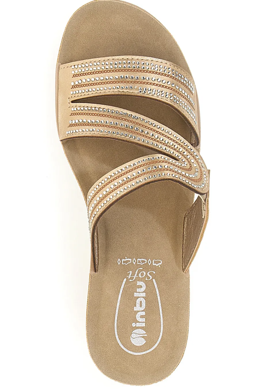 Ciabatte con Zeppa e Strass 23RN-INBLU Sale