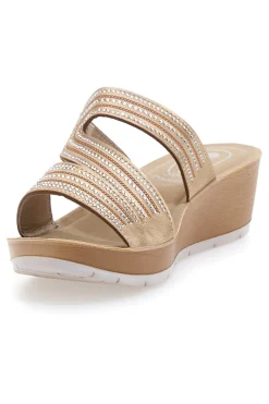 Ciabatte con Zeppa e Strass 23RN-INBLU Sale