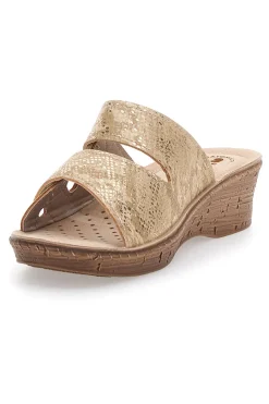 Ciabatte Sabbia Con Zeppa e Strappo in Velcro 2678-INBLU Clearance