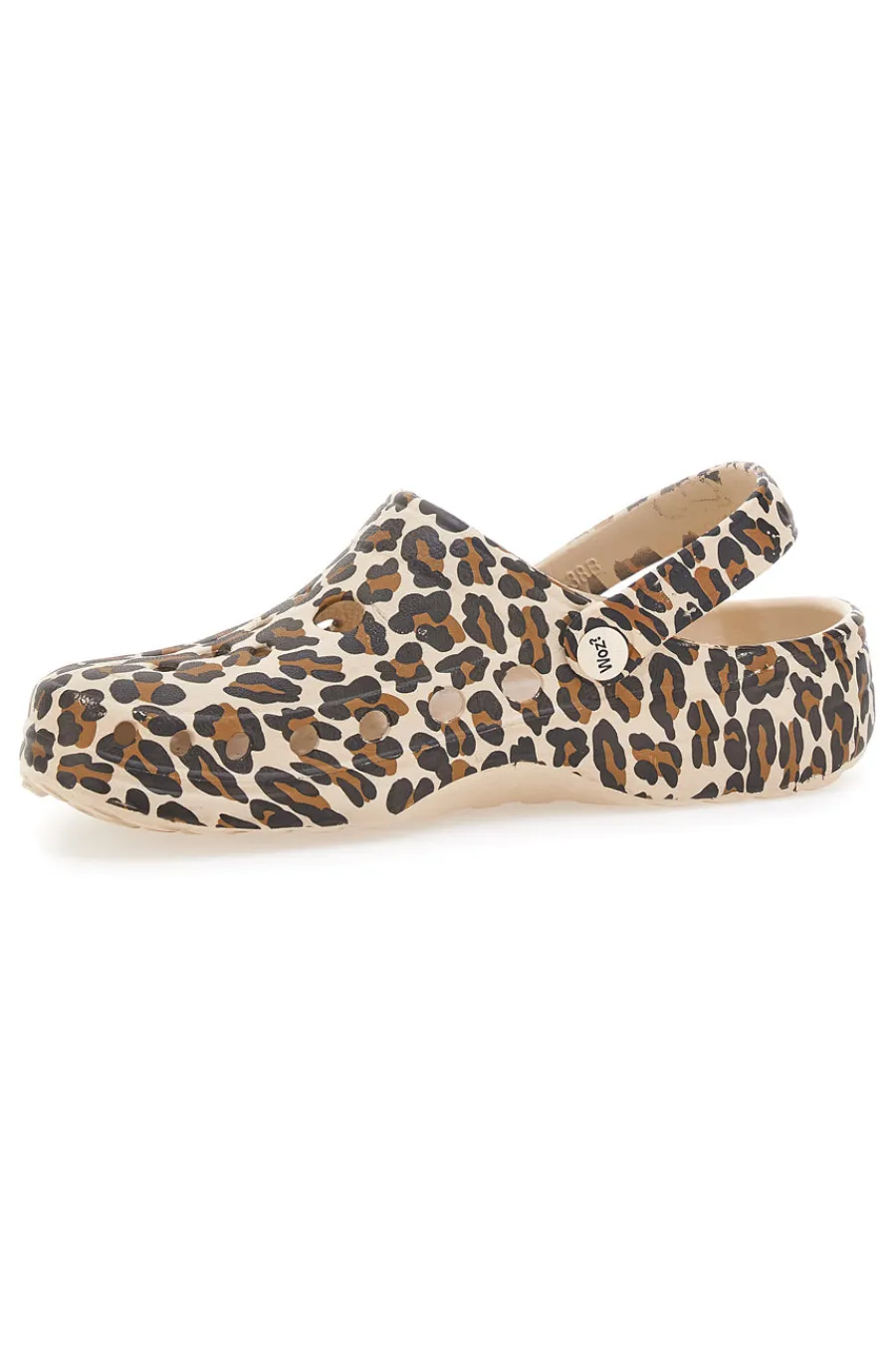 Ciabatte sabot leopardate con cinturino mobile 5-WOZ