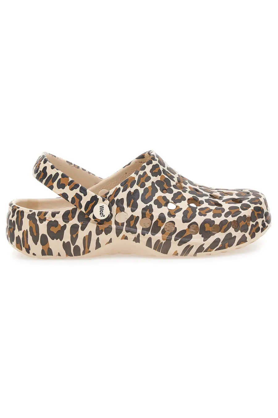 Ciabatte sabot leopardate con cinturino mobile 5-WOZ