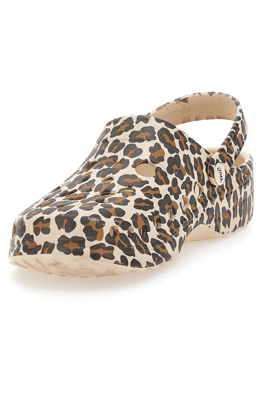 Ciabatte sabot leopardate con cinturino mobile 5-WOZ