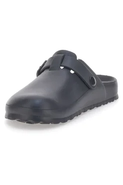 Ciabatte sabot nere in gomma con fibbia EV085-EVERLAST Hot
