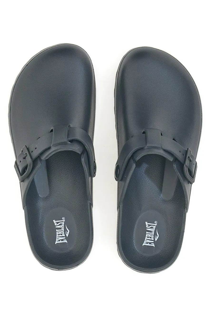 Ciabatte sabot nere in gomma con fibbia EV085-EVERLAST Hot