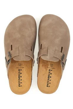 Ciabatte con fibbia in vera pelle 335A013PR-PITTARELLO TIERRA Discount