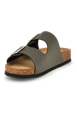 Ciabatte verdi con doppia fascia regolabile Made in Italy in vera pelle S31T823-SUPERGA Sale