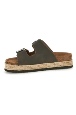 Ciabatte verdi con doppia fascia regolabile e suola platform S11T228-SUPERGA Sale