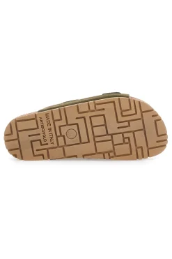 Ciabatte verdi oliva doppia fibbia suola antiscivolo vegan 335CF20631S-PITTARELLO GREEN WALK Outlet