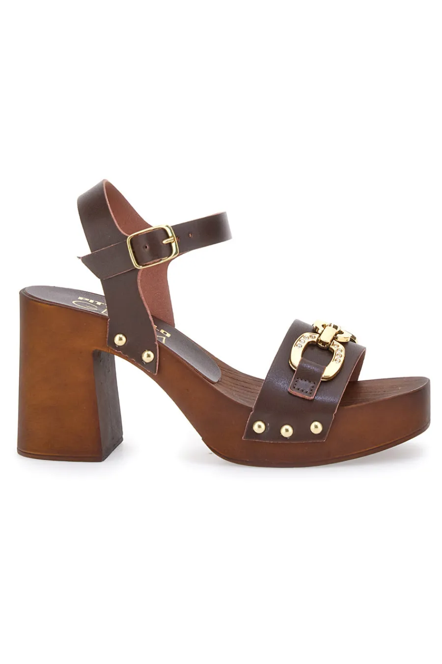 Clogs mit Braun mit goldenen Details 9086-PITTARELLO Online