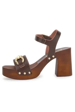 Clogs mit Braun mit goldenen Details 9086-PITTARELLO Online