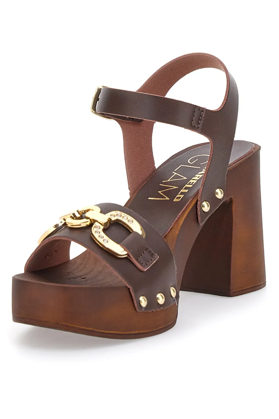 Clogs mit Braun mit goldenen Details 9086-PITTARELLO Online