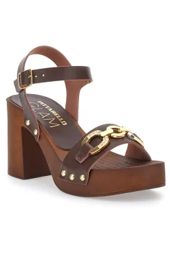 Clogs mit Braun mit goldenen Details 9086-PITTARELLO Online