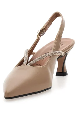 Décolleté beige a punta con cinturino gioiello 150-FRANCESCA GRITTI New