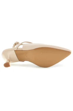 Décolleté beige con cinturino incrociato slingback tacco medio Burani 51853c1225-MARIELLA BURANI New