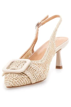 Décolleté Beige slingback tacco medio 63181-LE HAVRE PARIS