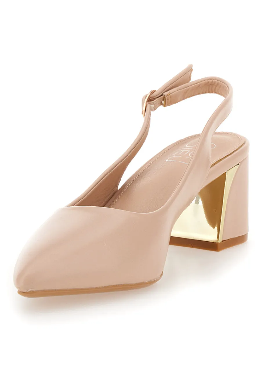 Décolleté Beige slingback tacco medio DQ50233-MON DIEU Online
