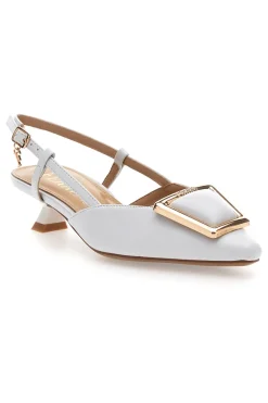 Décolleté Bianche Con Cinturino e Tacco Ferre F212-FERRE' Outlet