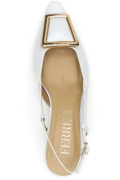 Décolleté Bianche Con Cinturino e Tacco Ferre F212-FERRE' Outlet
