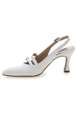 Décolleté bianche slingback con cinturini Made in Italy 4387-PITTARELLO VERA New