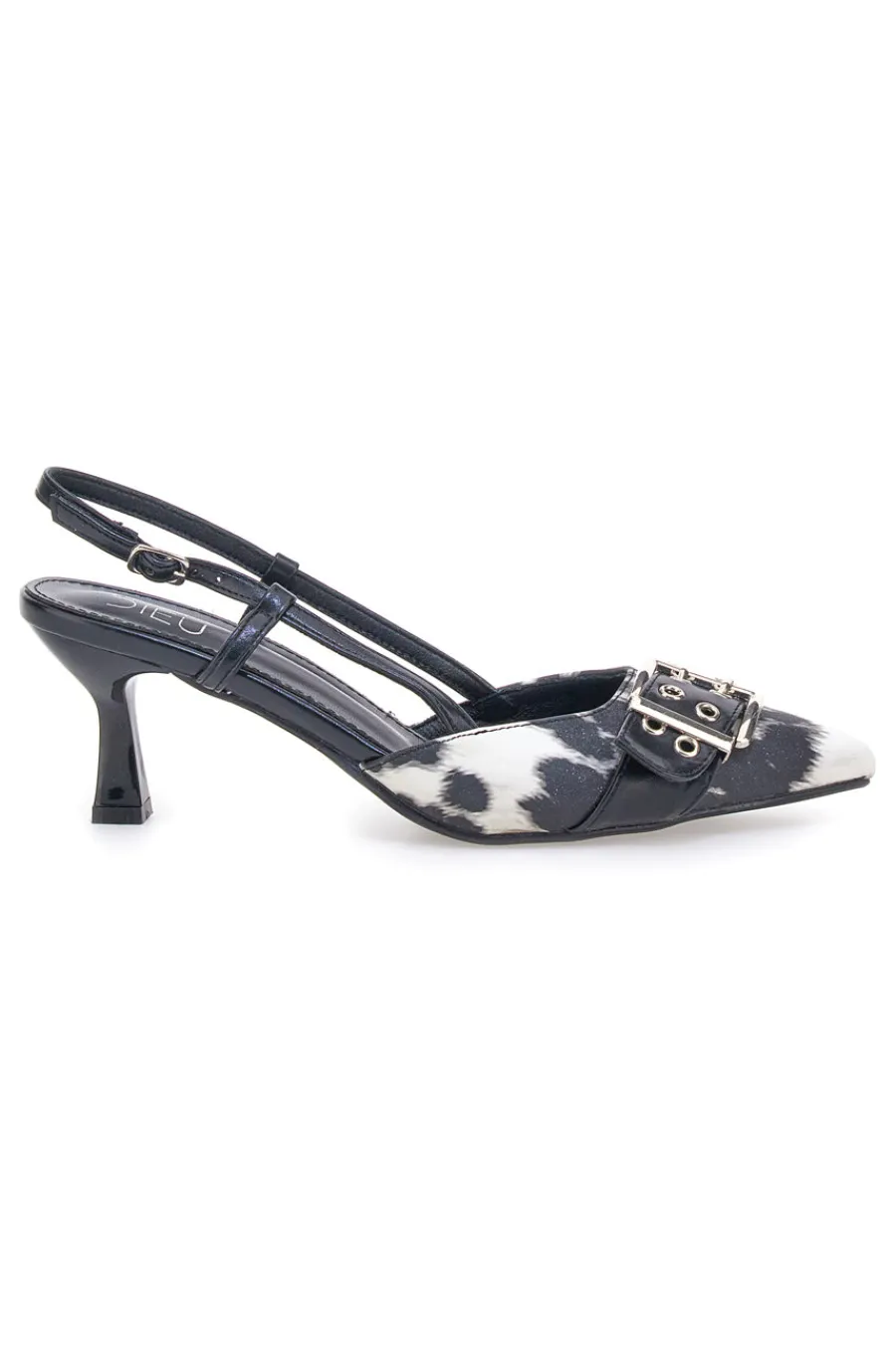 Décolleté Bianco e Nero slingback tacco medio APY22-MON DIEU Best
