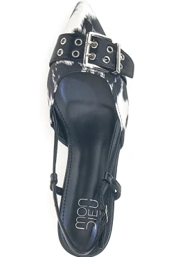 Décolleté Bianco e Nero slingback tacco medio APY22-MON DIEU Best