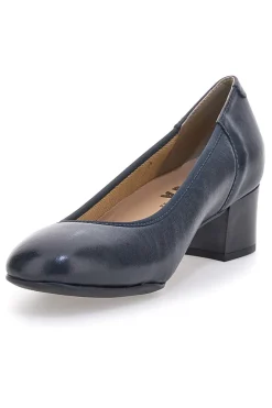 Décolleté blu in vera pelle con tacco basso 11720LIDY-PRIMA RIGA Clearance
