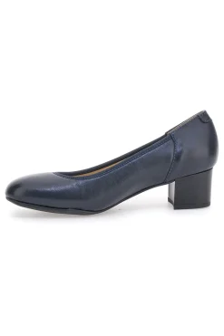 Décolleté blu in vera pelle con tacco basso 11720LIDY-PRIMA RIGA Clearance