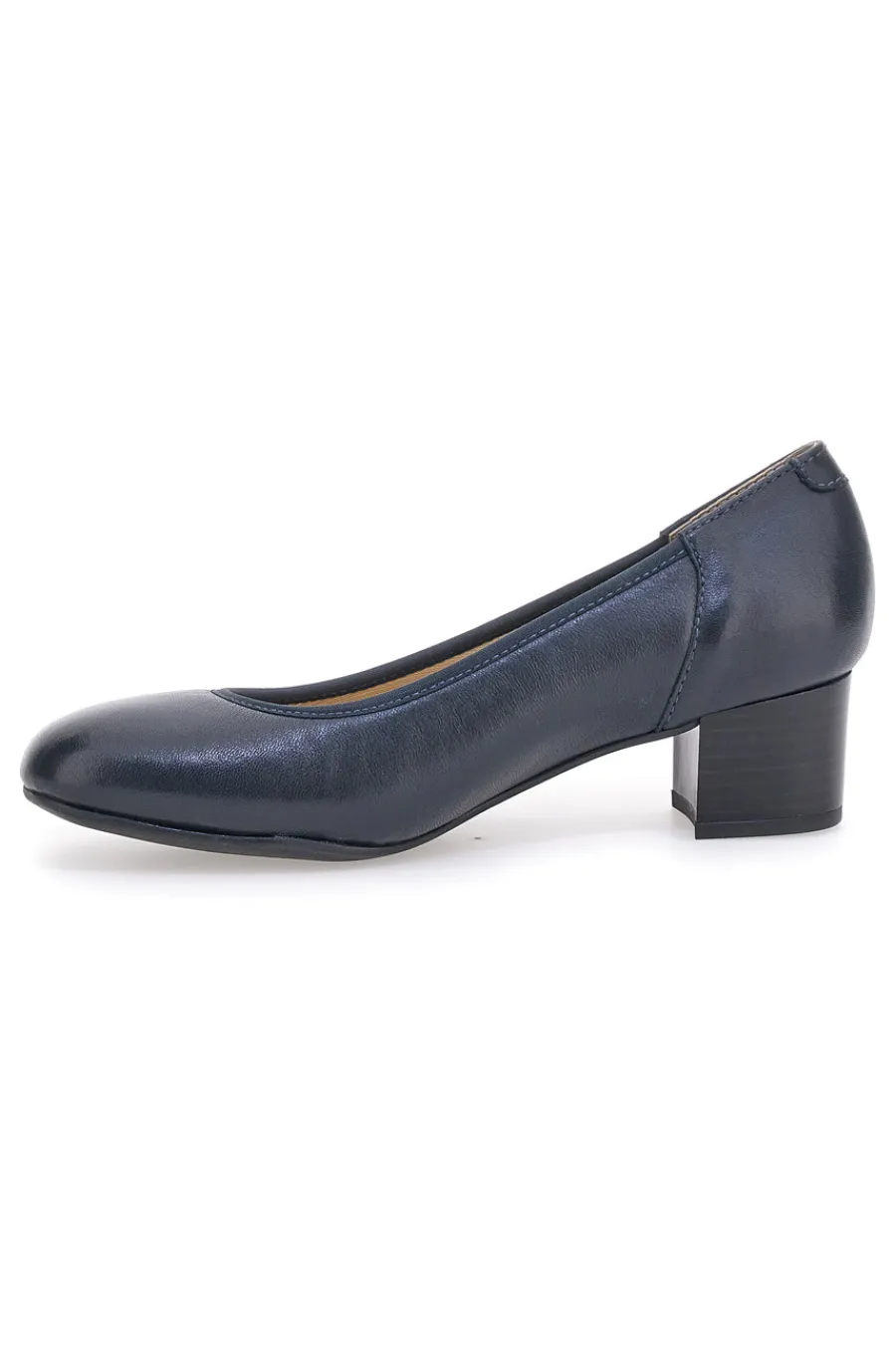 Décolleté blu in vera pelle con tacco basso 11720LIDY-PRIMA RIGA Clearance