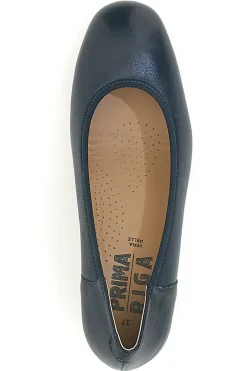 Décolleté blu in vera pelle con tacco basso 11720LIDY-PRIMA RIGA Clearance