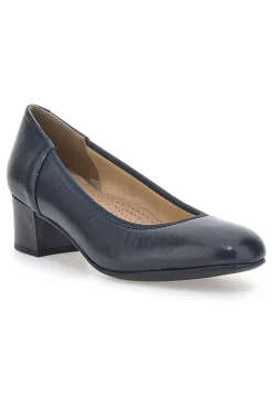 Décolleté blu in vera pelle con tacco basso 11720LIDY-PRIMA RIGA Clearance