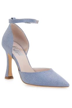 Décolleté Celeste Shiny Con Cinturino e Tacco 3409-PITTARELLO LOVE Clearance